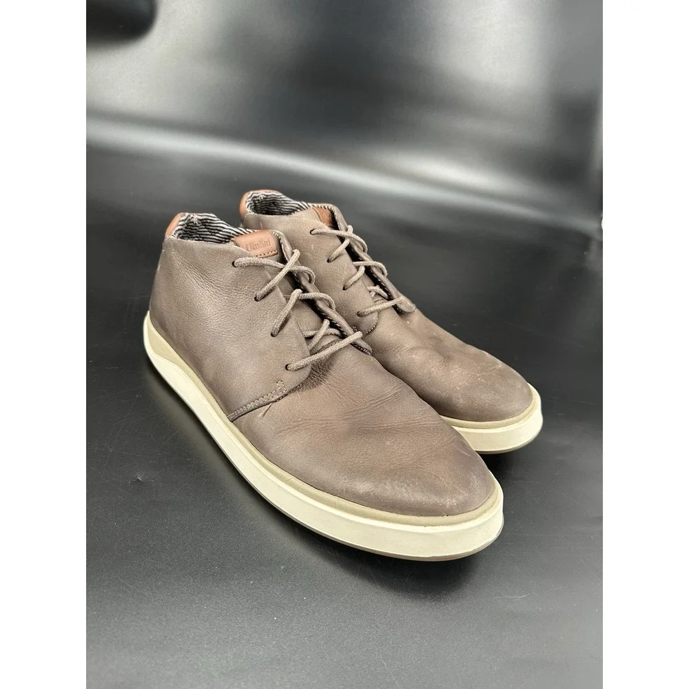 Olukai Papaku 'Ili Leather Chukka Boots Men's Sz 12 Olukai Brown Taupe‎ Leather